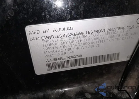 2014 Audi A4 2.0T Premium z USA, uszkodzony, nr VIN WAUEFAFL9EN042749